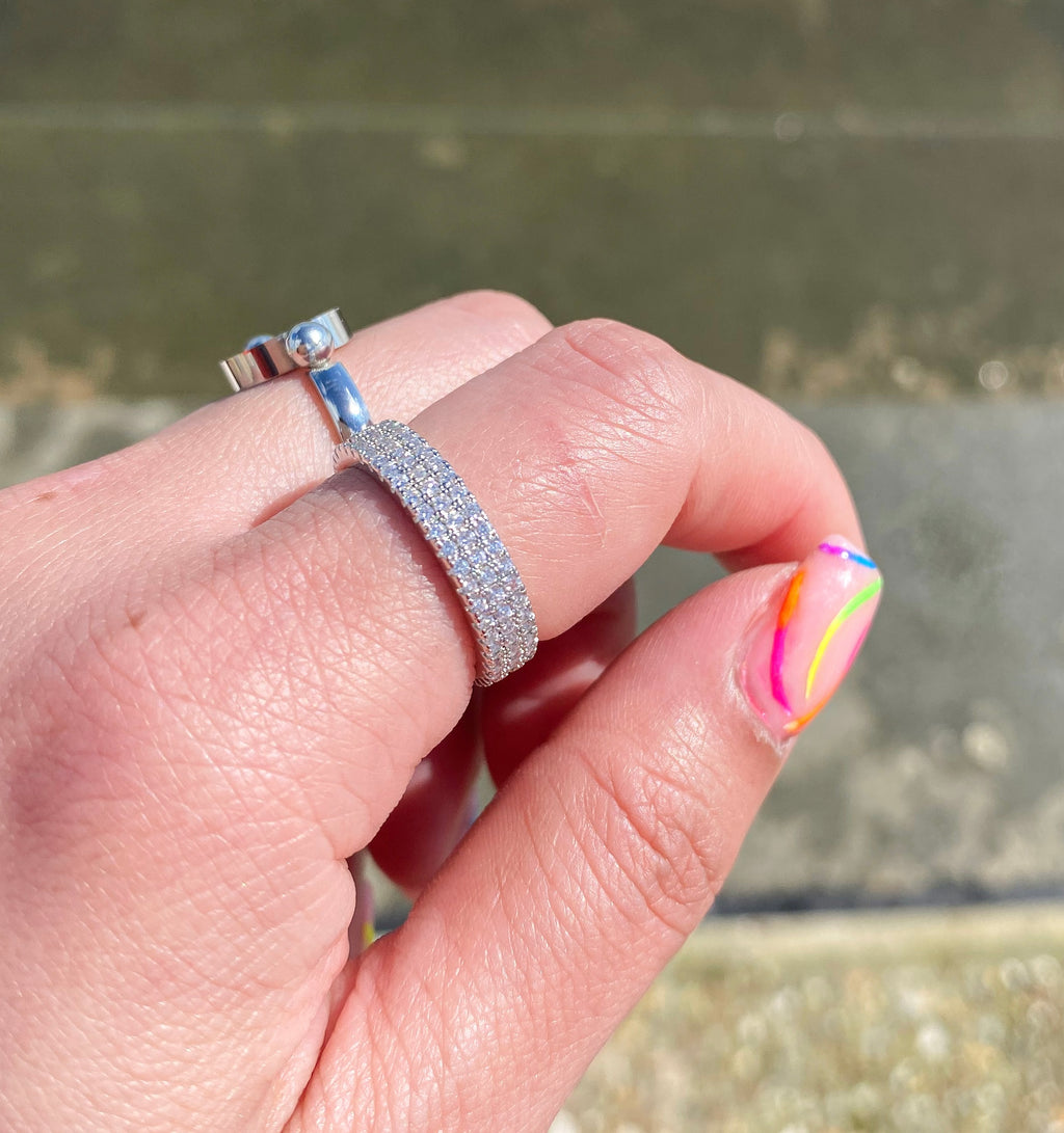 DARE 925 Silver Diamante Fashion Ring