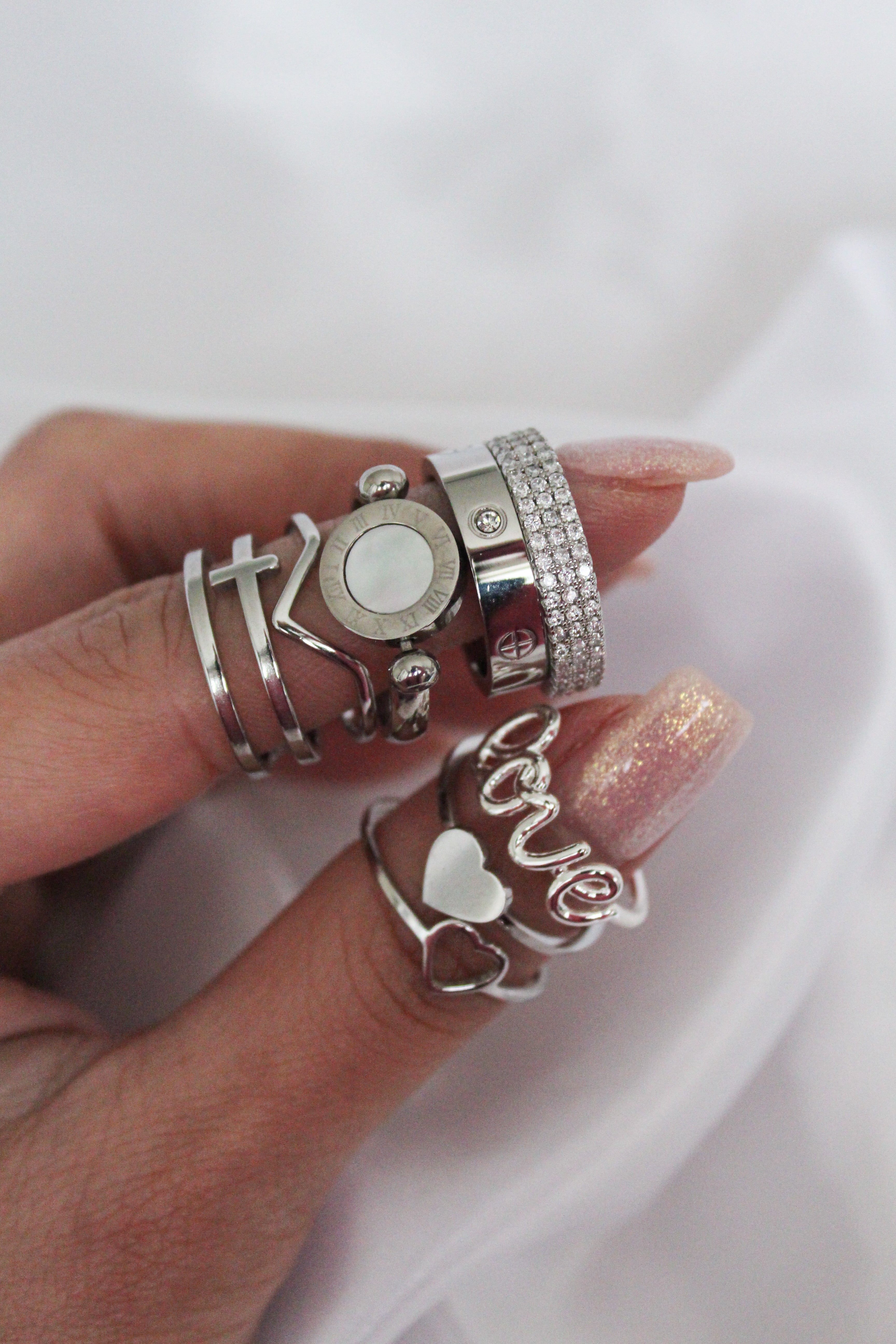 DARE 925 Silver Diamante Fashion Ring